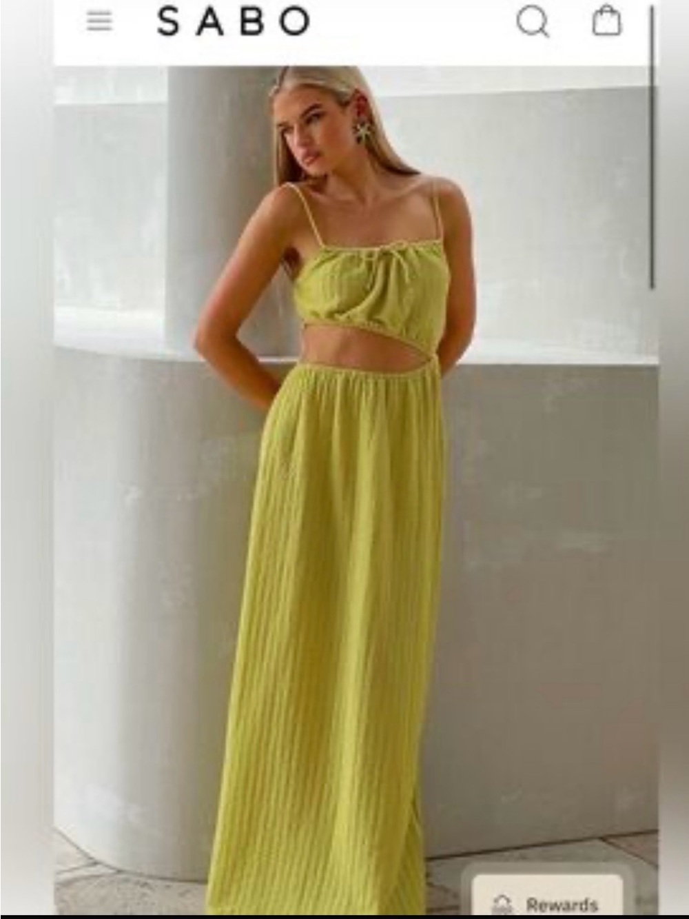 Sabo Skirt Lime Green Cutout Maxi Dress